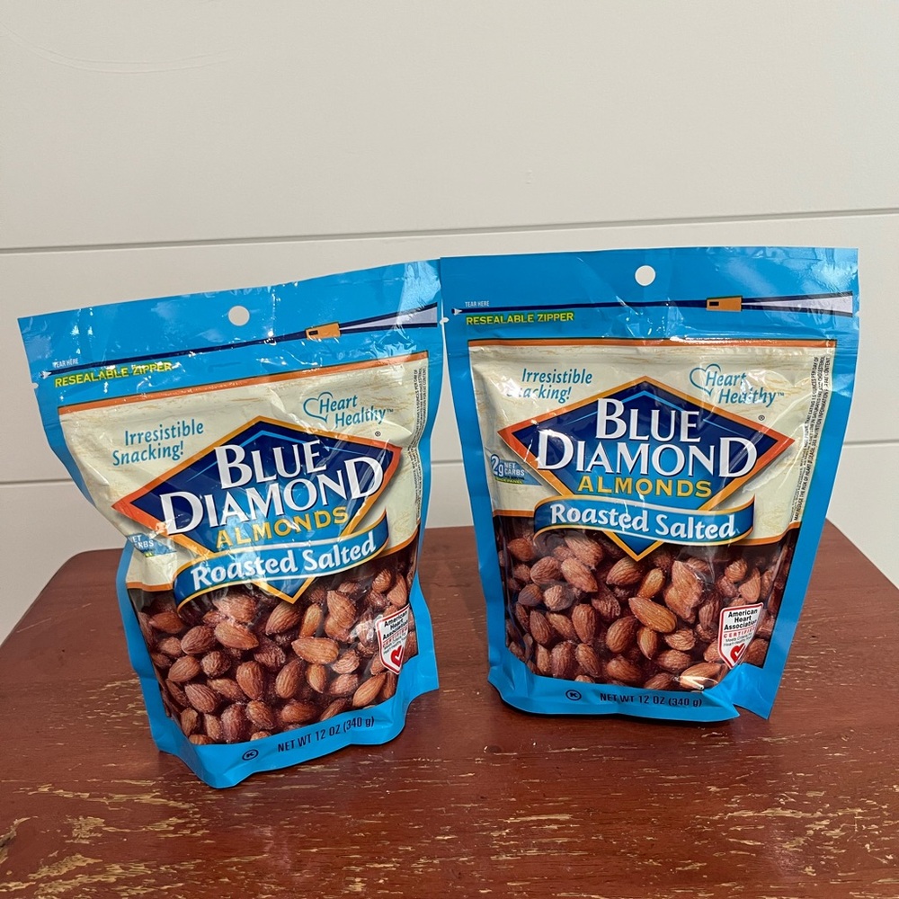Blue Diamond Almonds Roasted Salted 12 oz each